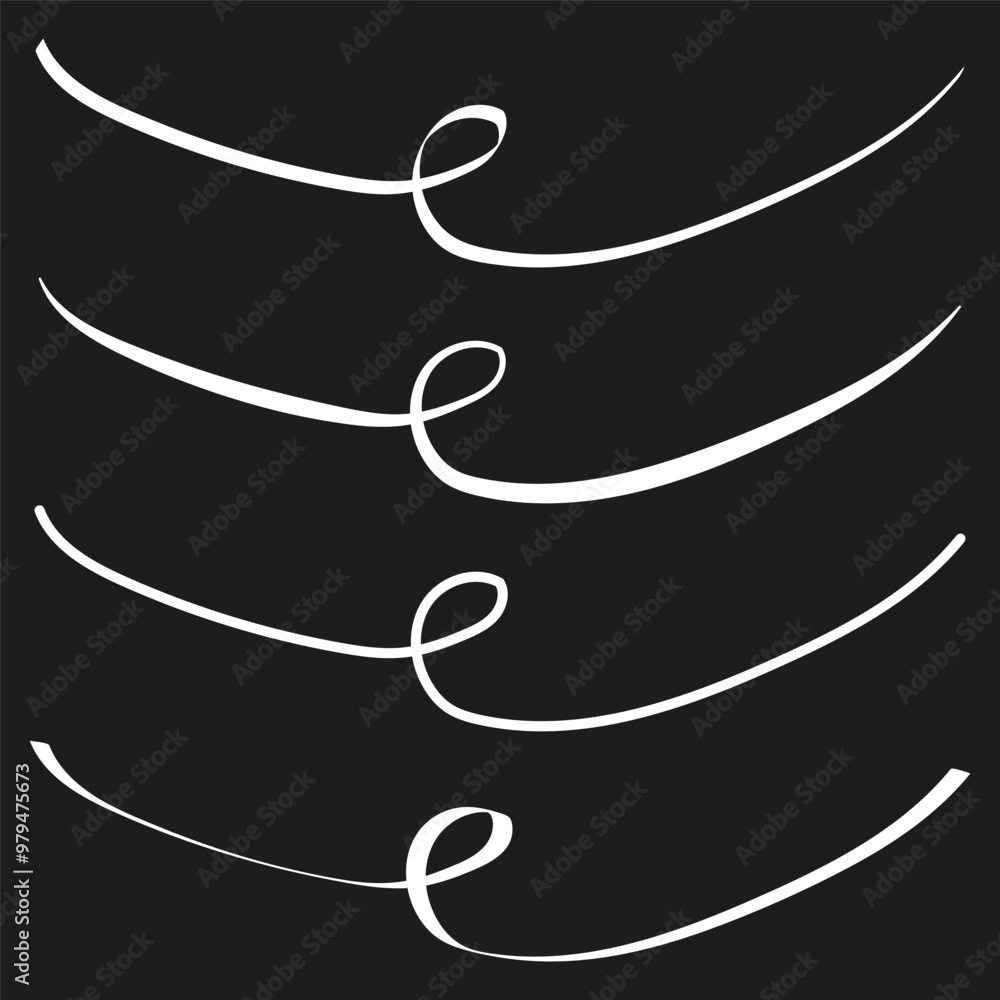 Poster elegant curved lines. abstract swirl shapes. white ribbon elements. vector design.
