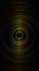 Abstract Colorful Neon Concentric Circles on Dark Background