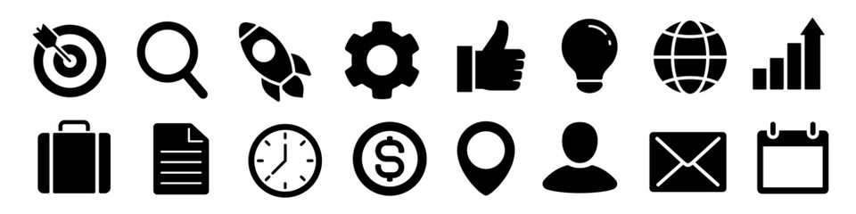 Business icon. Business strategy icon set
