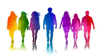 Colorful Silhouettes Representing Inclusion in Society