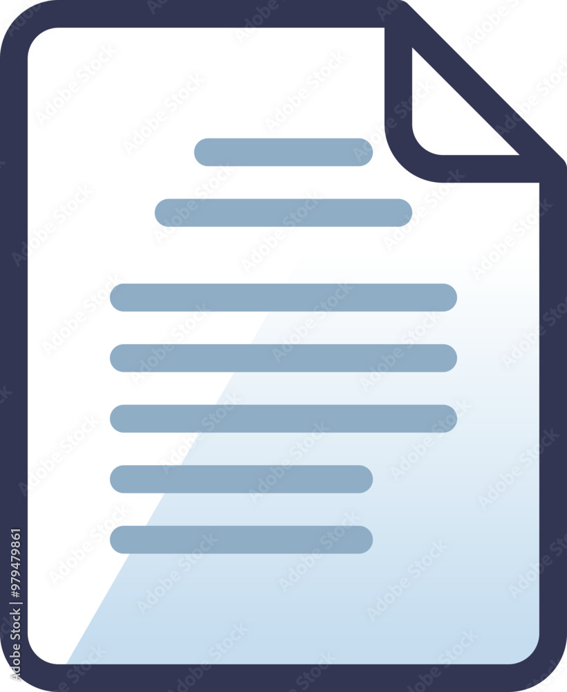 Poster icon of a document with folded corner, symbolizing file management and data storage.