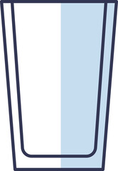 An illustration of an empty drinking glass, symbolizing thirst or the need for a refill.