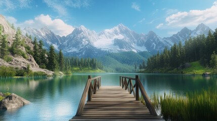 Obraz premium Mountain Lake Serenity