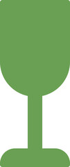 Green fragile symbol of a wine glass indicating delicate or breakable items.