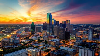 Obraz premium Dallas Skyline at Sunset