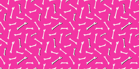 Seamless pattern with bones. Day of the dead background. Halloween texture.