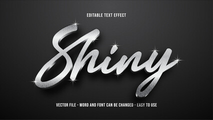 Silver text effect, glitter text style effect