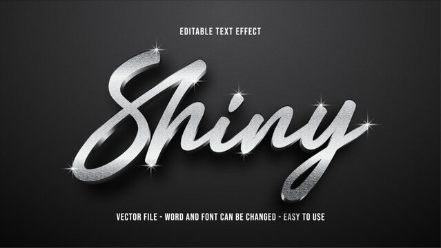 Silver text effect, glitter text style effect