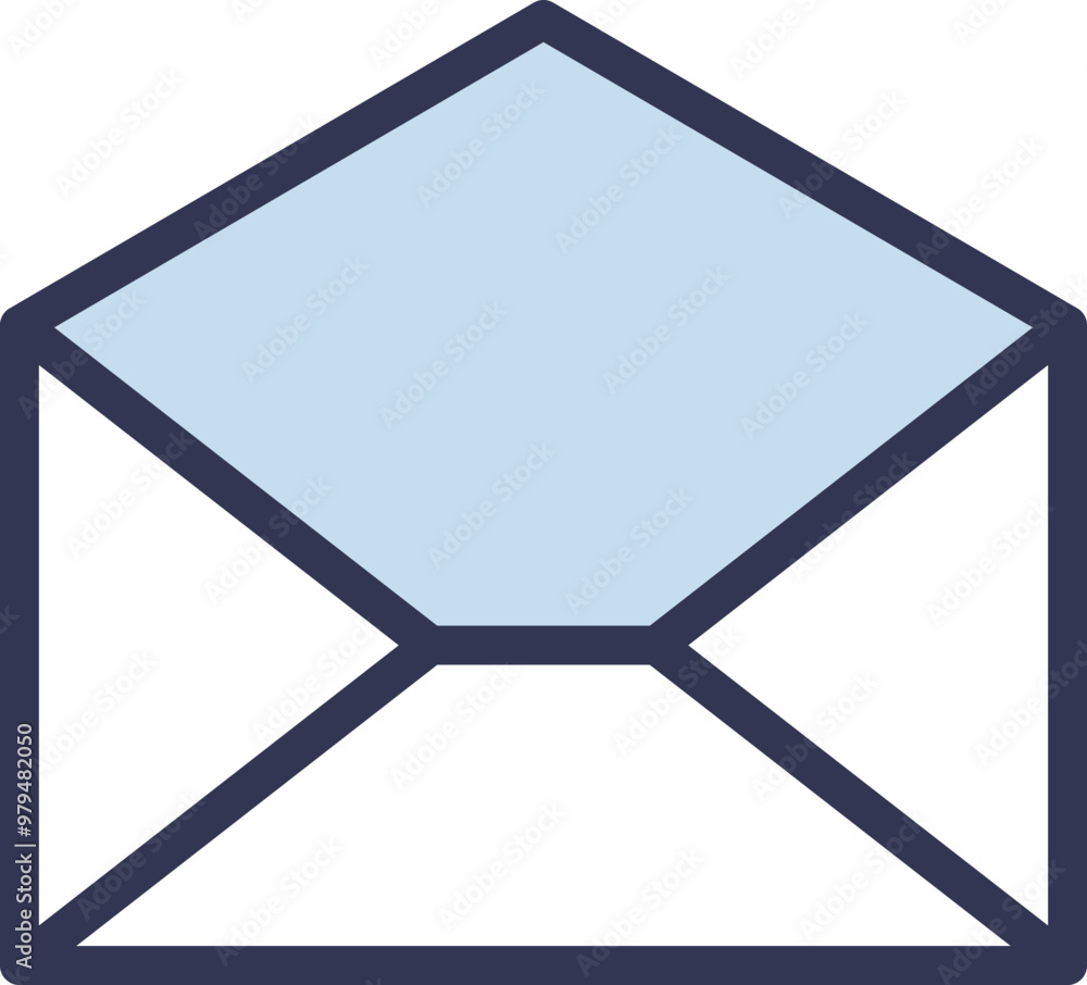 Aufkleber an open envelope icon representing email communication and messaging.