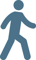 Green pedestrian icon symbolizing walking and pedestrian safety.