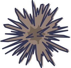 Illustration of a sea urchin with spiky, radiating spines.