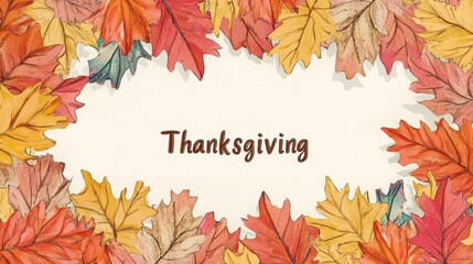 Fototapeta premium Autumn Leaves Border with 