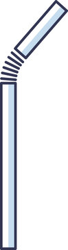 Illustration of a stainless steel straw with a bendable section, highlighting eco-friendly and reusable drinking solutions.