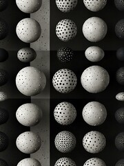 Abstract black and white dot pattern.