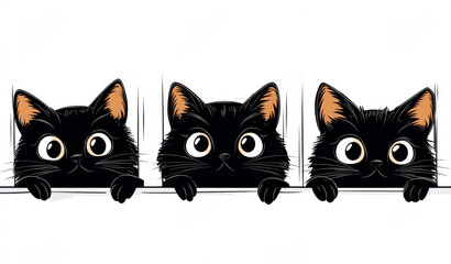 Fototapeta premium black and white cat with background