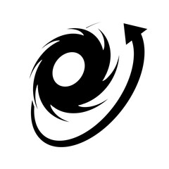 Typhoon silhouette with left rotation