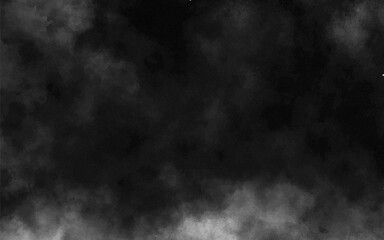 Abstract black and white realistic smoke clouds with shadow overlay effect background. Mystery dark background with spooky white light and fog. Vector illustration of smoky mist toxic vapor on floor.