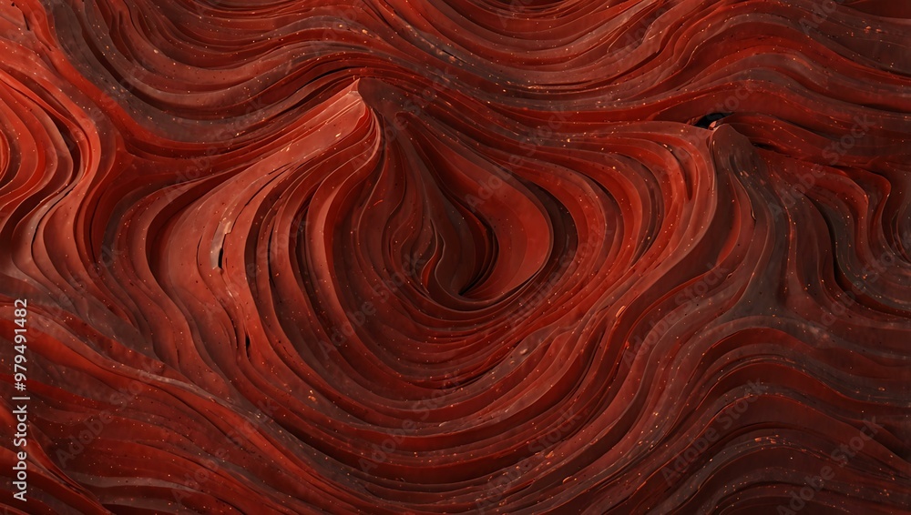 Poster abstract red wave pattern.