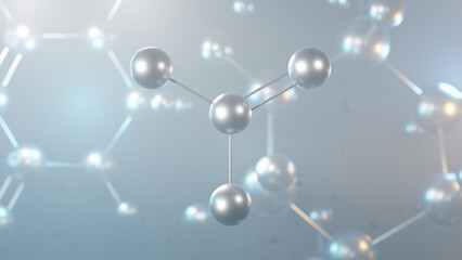 carbonate molecular structure, 3d model molecule, salt of carbonic acid, structural chemical formula view from a microscope