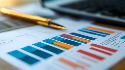 Financial data analysis and business planning on desk