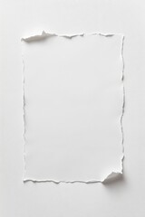 Torn edge blank paper sheet on a clean surface, ideal for notes, messages, or creative projects.