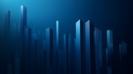 Glowing Futuristic Cityscape with Illuminated Geometric Skyscrapers in Minimalist Night View