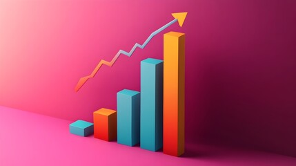 Colorful Bar Graph Showing Financial Growth and Business Development