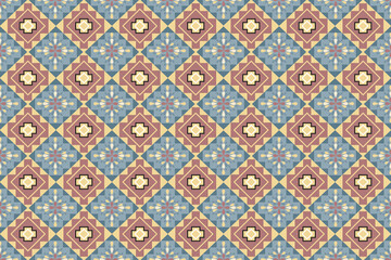 Navajo tribal vector seamless pattern. Native American ornament. Ethnic South Western decor style. Ikat Boho geometric ornament. Vector seamless pattern. Mexican blanket, rug. Woven carpet