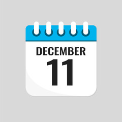 Icon page calendar day - 11 December