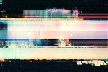 Tv vhs screen glitch error, interferences effect. Colorful abstract overlay background.