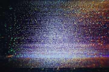 Old tv glitch error, white noise effect. Colorful abstract overlay background.