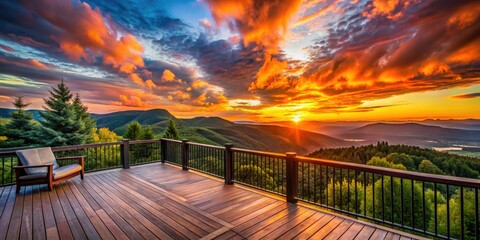 Dramatic Sunset Deck Plan Overlooking Breathtaking View