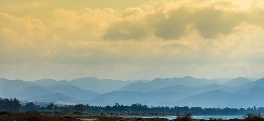 Fototapeta premium Mediterranean coastline with mountain views