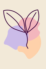 Boho plant art for wall decoration