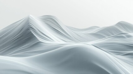 Abstract soft flowing fabric waves creating serene sculptural landscape concept of tranquility
