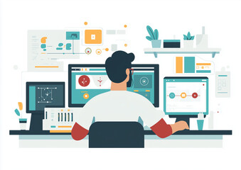 Fototapeta premium scientist in a high-tech laboratory, preparing to conduct a controlled a team of biologists performing a controlled experiment in a sterile, futuristic lab environment. 