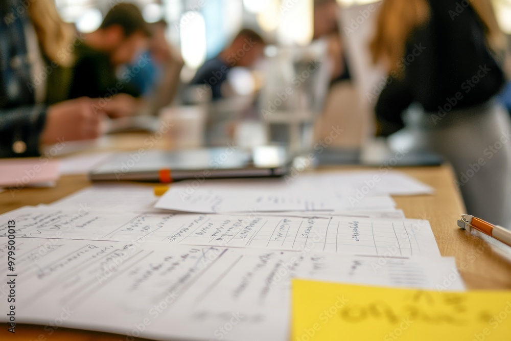 Poster close up of handwritten notes showcasing key insights and learnings from corporate events