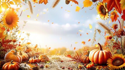 Celebrate the Bountiful Beauty of Autumn: A Poster Design Symbolizing Harvest Abundance