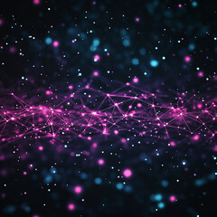 Fototapeta premium A blue and pink line of dots that are connected to each other