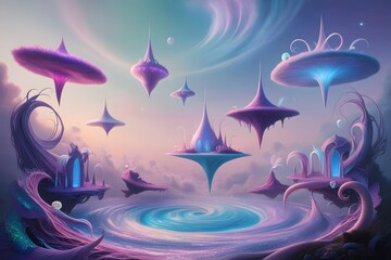 Ethereal Fantasy Landscape: Dreamworld Vortex