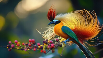 Magnificent Bird of Paradise with Vibrant Plumage