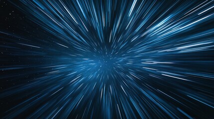 Bright starfield with streaks of light symbolizes concept of speed and space travel