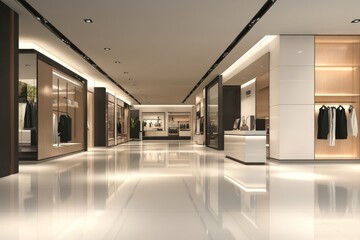 minimalist modern retail shop interior