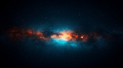 Fototapeta premium A galaxy with a blue and orange line in the middle