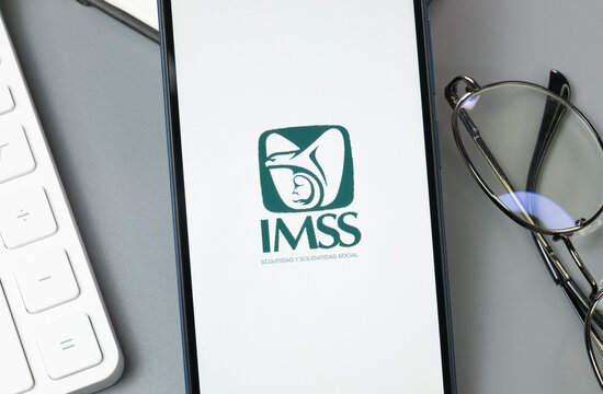 New York, USA - 30 August 2024: IMSS Logo on Phone Screen, Company Icon on Display