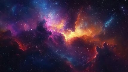 colorful space nebula and distant galaxy aweinspiring cosmic landscape digital illustration