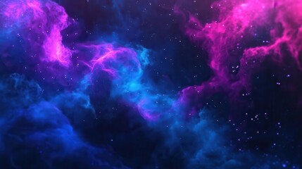 Fototapeta premium cosmic nebula stardust wallpaper in vibrant blue purple and magenta galaxy hues digital illustration