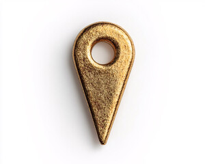 Gold location pin symbol representing navigation, maps, and geo-targeting on a clean white background.