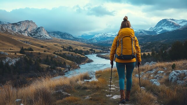 Person at the start of a hiking trail, ready to explore new terrain