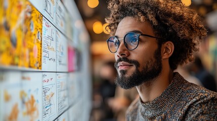 Team of developers in a meeting room with whiteboard sketches of a website, collaborative design process, creative brainstorming